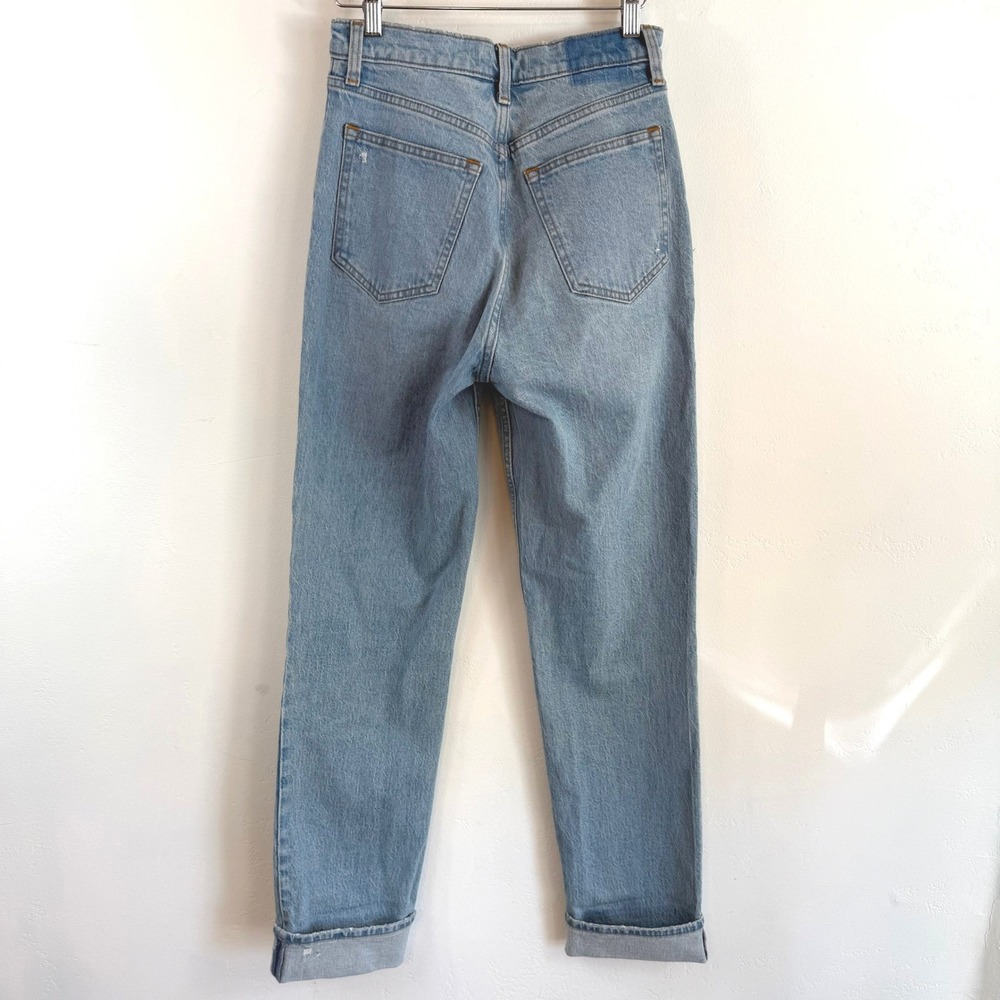 Abercrombie & Fitch 90s Straight Ultra High Rise Denim Jeans Light Blue 26 2L - Picture 5 of 12